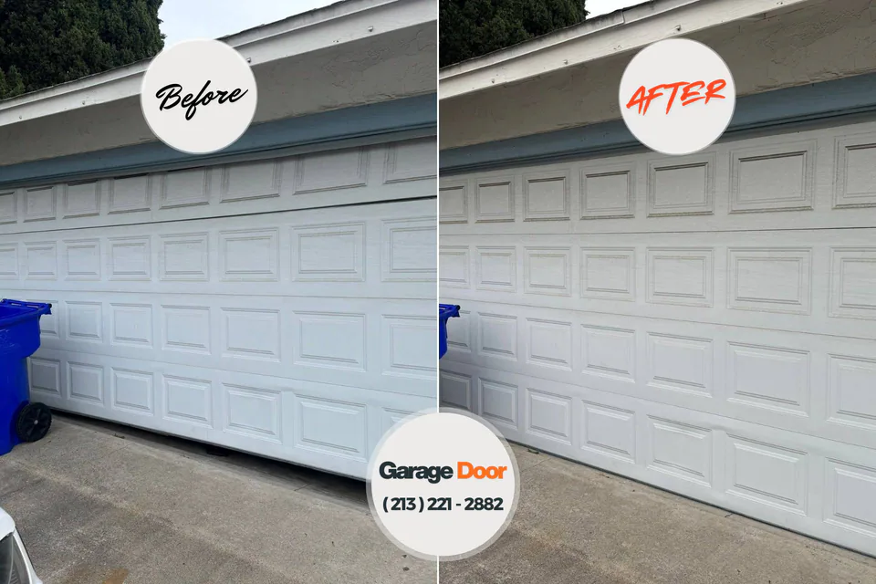 Before and after: garage door repair Marlene Village, OR